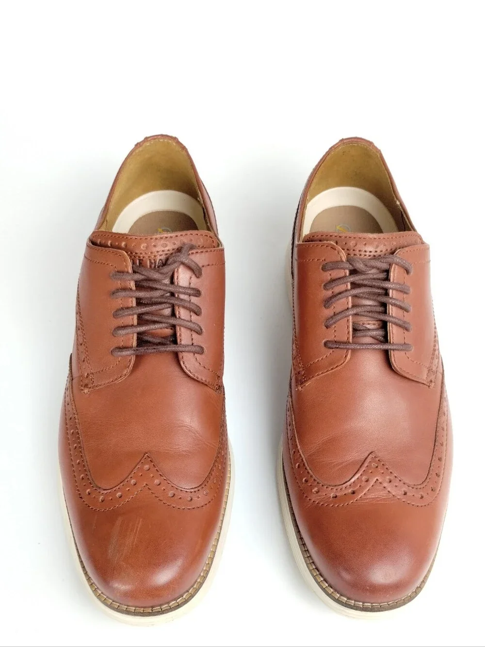 Cole Haan Original Grand Wing Oxfords Woodbury Brown Leather White Outsole Sz 10